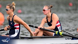 Annika Nelson (b), Caroline Krantz (s), Women's Pair, United States of America, 2023 World Rowing Under 19 Championships, Paris, France © Detlev Seyb / MyRowingPhoto.com