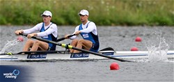 Marco Gianesin (b), Federico Gilioli (s), Men's Pair, Italy, 2023 World Rowing Under 19 Championships, Paris, France © Detlev Seyb / MyRowingPhoto.com