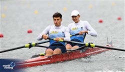 Adam Cech (b), Nikolaus Strauss (s), Men's Pair, Austria, 2023 World Rowing Under 19 Championships, Paris, France © Detlev Seyb / MyRowingPhoto.com