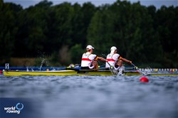 Leonhard Goez (b), Yannik Sens (s), Men's Double Sculls, Germany, 2023 World Rowing Under 19 Championships, Paris, France © World Rowing / Benedict Tufnell