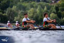 Afonso Santos (b), Pedro Rodrigues (s), Men's Double Sculls, Portugal, 2023 World Rowing Under 19 Championships, Paris, France © World Rowing / Benedict Tufnell