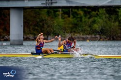 Aytimur Selcuk (b), Enes Biber (s), Men's Pair, Turkiye, 2023 World Rowing Under 19 Championships, Paris, France © World Rowing / Benedict Tufnell