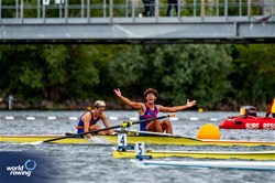 Aytimur Selcuk (b), Enes Biber (s), Men's Pair, Turkiye, 2023 World Rowing Under 19 Championships, Paris, France © World Rowing / Benedict Tufnell