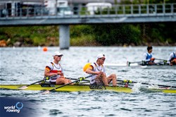 Leonhard Goez (b), Yannik Sens (s), Men's Double Sculls, Germany, 2023 World Rowing Under 19 Championships, Paris, France © World Rowing / Benedict Tufnell