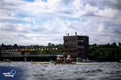 Juul Persyn (b), Lukas Depla (s), Men's Double Sculls, Belgium, 2023 World Rowing Under 19 Championships, Paris, France © World Rowing / Benedict Tufnell
