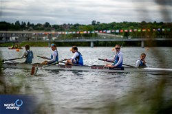 Giulia Zaffanella (b), Matilde Orsetti, Giulia Orefice, Marta Orefice (s), Margherita Fanchi (c), Women's Coxed Four, Italy, 2023 World Rowing Under 19 Championships, Paris, France © World Rowing / Benedict Tufnell