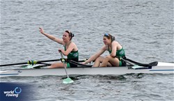 Ayla O Neil (b), Kate Reidy (s), Women's Double Sculls, Ireland, 2023 World Rowing Under 19 Championships, Paris, France © Maren Derlien / MyRowingPhoto.com