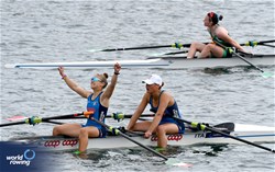Giorgia Gregorutti (b), Melissa Schincariol (s), Women's Double Sculls, Italy, 2023 World Rowing Under 19 Championships, Paris, France © Maren Derlien / MyRowingPhoto.com