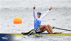 Panagiotis Makrygiannis, Men's Single Sculls, Greece, 2023 World Rowing Under 19 Championships, Paris, France © Detlev Seyb / MyRowingPhoto.com