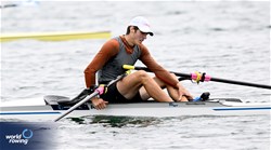 Maksim Hrybouski, Men's Single Sculls, Individual Neutral Athlete, 2023 World Rowing Under 19 Championships, Paris, France © Detlev Seyb / MyRowingPhoto.com
