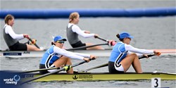 Christina Papaioannou (b), Dimitra Papaioannou (s), Women's Pair, Greece, 2023 World Rowing Under 19 Championships, Paris, France © Detlev Seyb / MyRowingPhoto.com