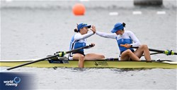 Christina Papaioannou (b), Dimitra Papaioannou (s), Women's Pair, Greece, 2023 World Rowing Under 19 Championships, Paris, France © Detlev Seyb / MyRowingPhoto.com