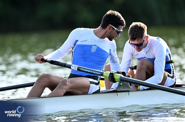 Pavlos Faitas, Zisis Boukouvalas, Men's Pair, Greece, 2023 European Rowing Under 23 Championships, Krefeld, Germany / © Detlev Seyb / MyRowingPhoto.com