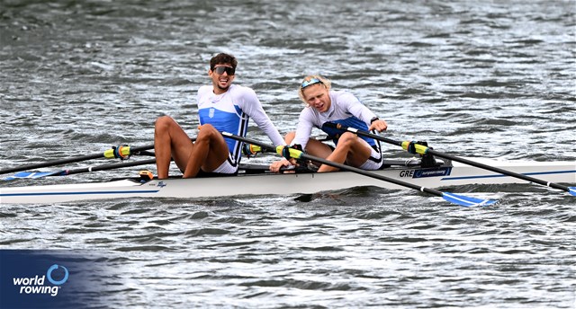 Nikolaos Cholopoulos, Dimitrios Papazoglou, Men's Double Sculls, Greece, 2023 European Rowing Under 23 Championships, Krefeld, Germany / © Detlev Seyb / MyRowingPhoto.com