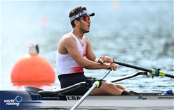 Mohamed Bukrah, Men's Single Sculls, Libyan Arab Jamahiriya, 2023 World Rowing Championships, Belgrade, Serbia © Detlev Seyb / MyRowingPhoto.com