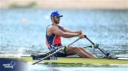 Bahman Nasiri, Men's Single Sculls, Azerbaijan, 2023 World Rowing Championships, Belgrade, Serbia © Detlev Seyb / MyRowingPhoto.com