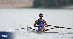 Javier Insfran, Men's Single Sculls, Paraguay, 2023 World Rowing Championships, Belgrade, Serbia © Detlev Seyb / MyRowingPhoto.com