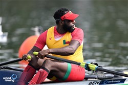 Privel Hinkati, Men's Single Sculls, Benin, 2023 World Rowing Championships, Belgrade, Serbia © Detlev Seyb / MyRowingPhoto.com