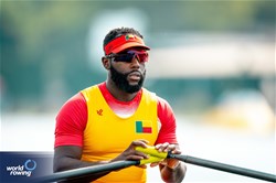 Privel Hinkati, Men's Single Sculls, Benin, 2023 World Rowing Championships, Belgrade, Serbia © World Rowing/Benedict Tufnell