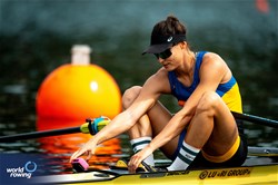 Diana Serebrianska, Women's Single Sculls, Ukraine, 2023 World Rowing Championships, Belgrade, Serbia © World Rowing/Benedict Tufnell