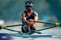 Amel Younis, Lightweight Men's Single Sculls, Palestine, 2023 World Rowing Championships, Belgrade, Serbia © World Rowing/Benedict Tufnell