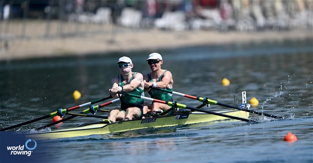 Fintan Mc Carthy (b), Paul O'Donovan (s), Lightweight Men's Double Sculls, Ireland, 2023 World Rowing Championships, Belgrade, Serbia © Detlev Seyb / MyRowingPhoto.com