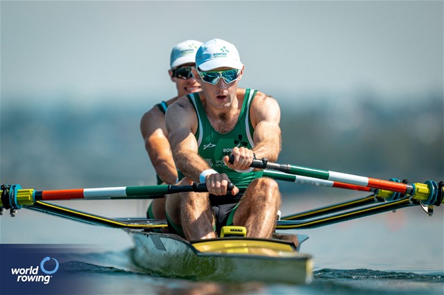 Fintan Mc Carthy (b), Paul O'Donovan (s), Lightweight Men's Double Sculls, Ireland, 2023 World Rowing Championships, Belgrade, Serbia © World Rowing/Benedict Tufnell