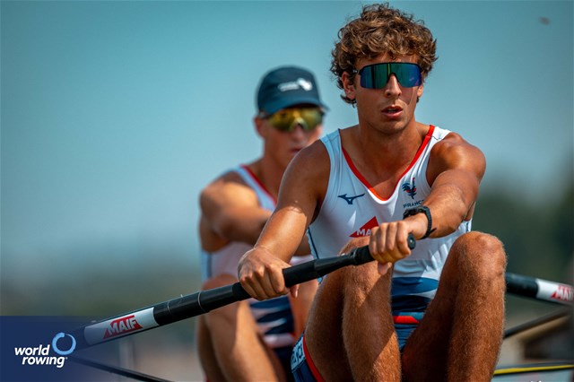 Florian Ludwig (b), Armand Pfister (s), Men's Pair, France, 2023 World Rowing Championships, Belgrade, Serbia © World Rowing/Benedict Tufnell