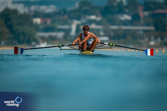 Florian Ludwig (b), Armand Pfister (s), Men's Pair, France, 2023 World Rowing Championships, Belgrade, Serbia © World Rowing/Benedict Tufnell