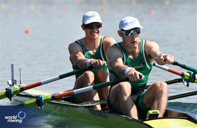 Fintan Mc Carthy (b), Paul O'Donovan (s), Lightweight Men's Double Sculls, Ireland, 2023 World Rowing Championships, Belgrade, Serbia © Maren Derlien / MyRowingPhoto.com