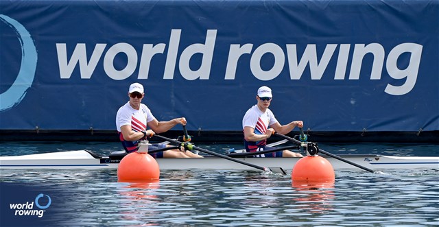 Jakub Podrazil (b), Jan Cincibuch (s), Men's Double Sculls, Czechia, 2023 World Rowing Championships, Belgrade, Serbia © Maren Derlien / MyRowingPhoto.com