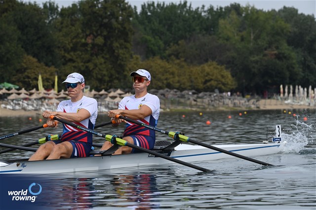 Jakub Podrazil (b), Jan Cincibuch (s), Men's Double Sculls, Czechia, 2023 World Rowing Championships, Belgrade, Serbia © Maren Derlien / MyRowingPhoto.com