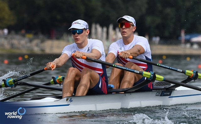 Jakub Podrazil (b), Jan Cincibuch (s), Men's Double Sculls, Czechia, 2023 World Rowing Championships, Belgrade, Serbia © Maren Derlien / MyRowingPhoto.com
