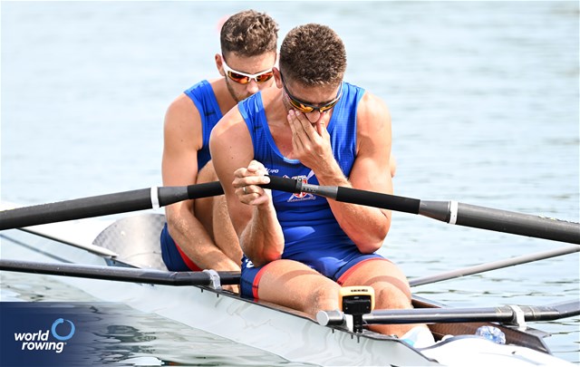Martin Mackovic (b), Milos Vasic (s), Men's Pair, Serbia, 2023 World Rowing Championships, Belgrade, Serbia © Detlev Seyb / MyRowingPhoto.com