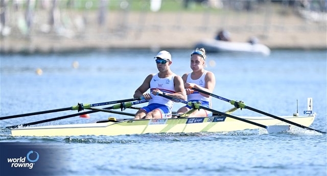 Annabel Caddick (b), Samuel Murray (s), PR3 Mixed Double Sculls, Great Britain, 2023 World Rowing Championships, Belgrade, Serbia © Detlev Seyb / MyRowingPhoto.com