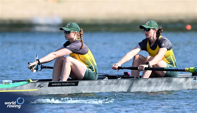 Jessica Morrison (b), Annabelle Mcintyre (s), Women's Pair, Australia, 2023 World Rowing Championships, Belgrade, Serbia © Detlev Seyb / MyRowingPhoto.com