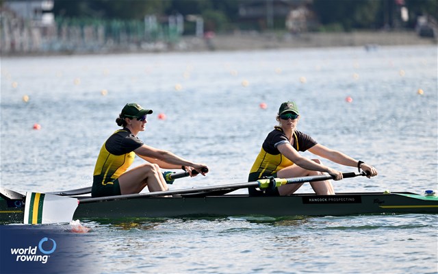 Jessica Morrison (b), Annabelle Mcintyre (s), Women's Pair, Australia, 2023 World Rowing Championships, Belgrade, Serbia © Detlev Seyb / MyRowingPhoto.com