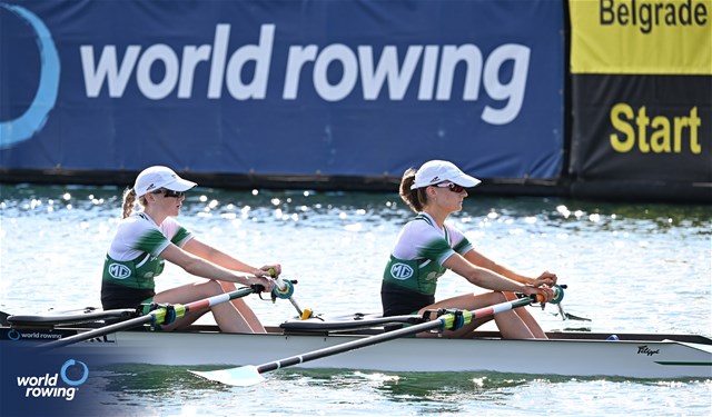 Aoife Casey (b), Margaret Cremen (s), Lightweight Women's Double Sculls, Ireland, 2023 World Rowing Championships, Belgrade, Serbia © Detlev Seyb / MyRowingPhoto.com