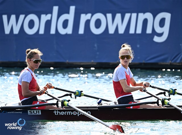 Patricia Merz (b), Frederique Rol (s), Lightweight Women's Double Sculls, Switzerland, 2023 World Rowing Championships, Belgrade, Serbia © Detlev Seyb / MyRowingPhoto.com