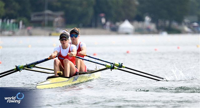 Salome Ulrich (b), Sofia Meakin (s), Women's Double Sculls, Switzerland, 2023 World Rowing Championships, Belgrade, Serbia © Detlev Seyb / MyRowingPhoto.com