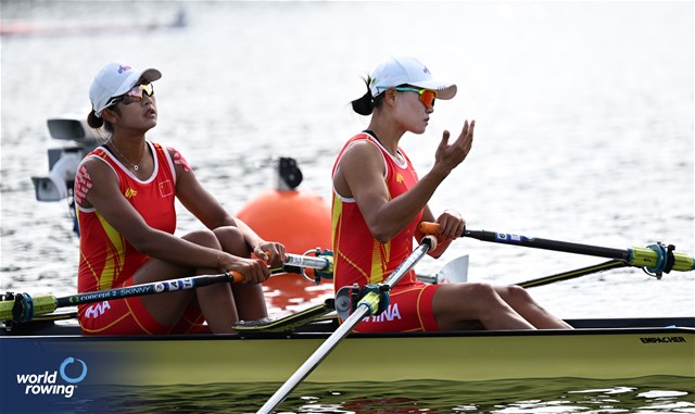Shiyu Lu (b), Shuangmei Shen (s), Women's Double Sculls, People's Republic of China, 2023 World Rowing Championships, Belgrade, Serbia © Detlev Seyb / MyRowingPhoto.com