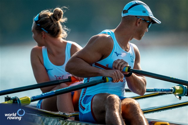 Annabel Caddick (b), Samuel Murray (s), PR3 Mixed Double Sculls, Great Britain, 2023 World Rowing Championships, Belgrade, Serbia © World Rowing/Benedict Tufnell