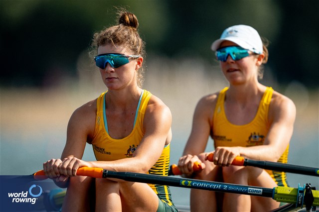 Anneka Reardon (b), Lucy Coleman (s), Lightweight Women's Double Sculls, Australia, 2023 World Rowing Championships, Belgrade, Serbia © World Rowing/Benedict Tufnell