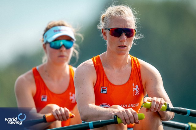 Nika Johanna Vos (b), Lisa Scheenaard (s), Women's Double Sculls, Netherlands, 2023 World Rowing Championships, Belgrade, Serbia © World Rowing/Benedict Tufnell