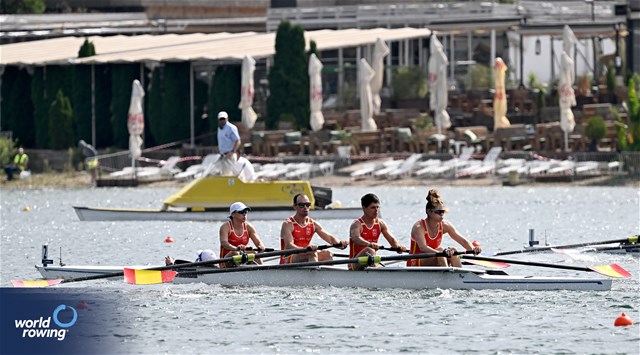 Josefa Benitez Guzman (b), Mario Lopez Barredo, Saul Pena Puente, Veronica Rodriguez Pulido (s), Leonor Garcia Serrano (c), PR3 Mixed Coxed Four , Spain, 2023 World Rowing Championships, Belgrade, Serbia © Detlev Seyb / MyRowingPhoto.com