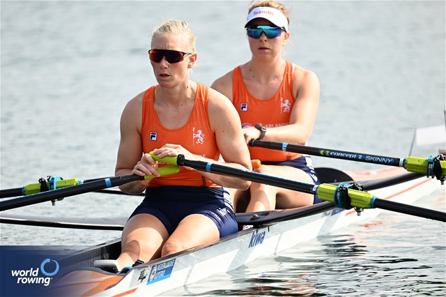 Nika Johanna Vos (b), Lisa Scheenaard (s), Women's Double Sculls, Netherlands, 2023 World Rowing Championships, Belgrade, Serbia © Detlev Seyb / MyRowingPhoto.com