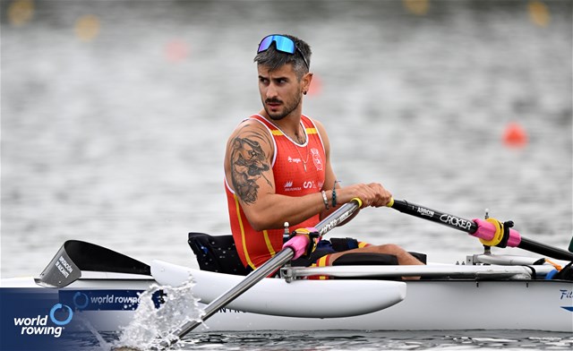 Javier Garcia Martinez, PR1 Mens Single Sculls, Spain, 2023 World Rowing Championships, Belgrade, Serbia © Detlev Seyb / MyRowingPhoto.com