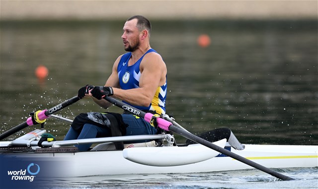 Roman Polianskyi, PR1 Mens Single Sculls, Ukraine, 2023 World Rowing Championships, Belgrade, Serbia © Detlev Seyb / MyRowingPhoto.com