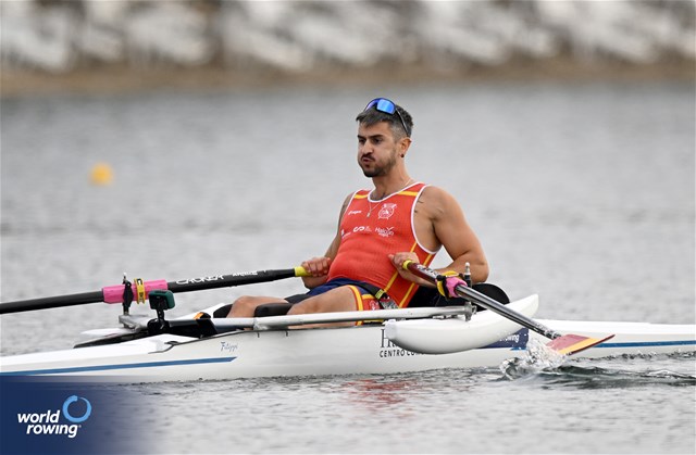Javier Garcia Martinez, PR1 Mens Single Sculls, Spain, 2023 World Rowing Championships, Belgrade, Serbia © Detlev Seyb / MyRowingPhoto.com