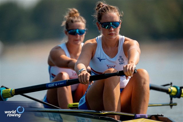 Emily Ford (b), Esme Booth (s), Women's Pair, Great Britain, 2023 World Rowing Championships, Belgrade, Serbia © World Rowing/Benedict Tufnell